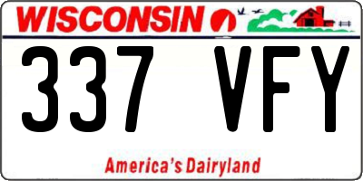 WI license plate 337VFY