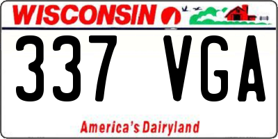 WI license plate 337VGA