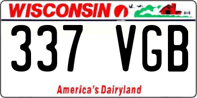 WI license plate 337VGB