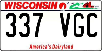 WI license plate 337VGC
