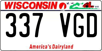 WI license plate 337VGD