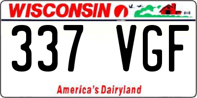 WI license plate 337VGF