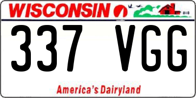 WI license plate 337VGG