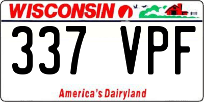 WI license plate 337VPF