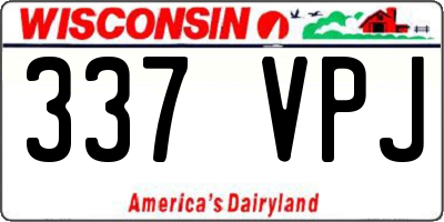 WI license plate 337VPJ