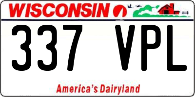 WI license plate 337VPL