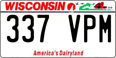 WI license plate 337VPM