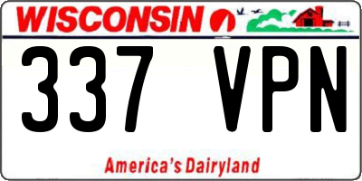 WI license plate 337VPN