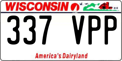 WI license plate 337VPP