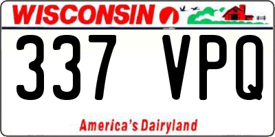 WI license plate 337VPQ