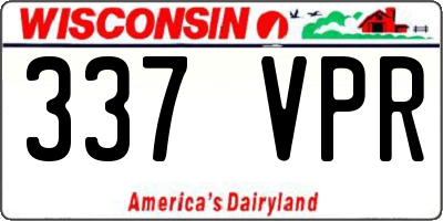 WI license plate 337VPR