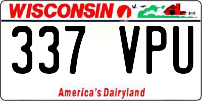 WI license plate 337VPU