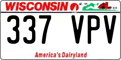 WI license plate 337VPV