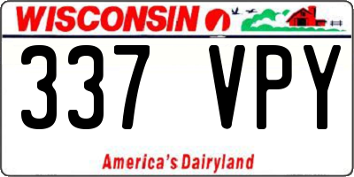 WI license plate 337VPY
