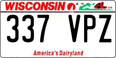 WI license plate 337VPZ
