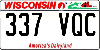 WI license plate 337VQC