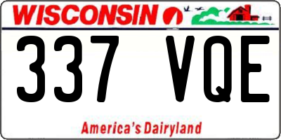 WI license plate 337VQE