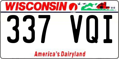 WI license plate 337VQI