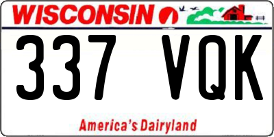 WI license plate 337VQK