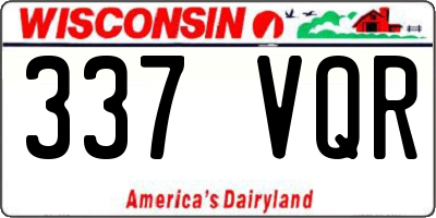 WI license plate 337VQR