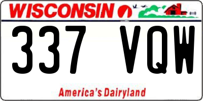 WI license plate 337VQW
