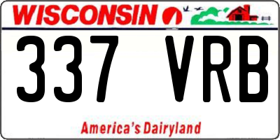WI license plate 337VRB