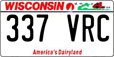 WI license plate 337VRC