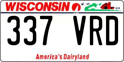 WI license plate 337VRD