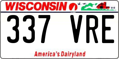 WI license plate 337VRE