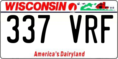 WI license plate 337VRF