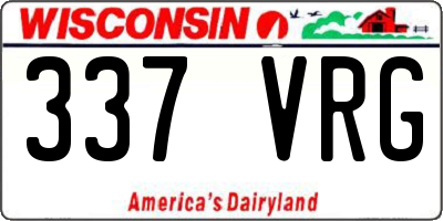 WI license plate 337VRG