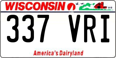 WI license plate 337VRI