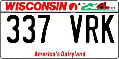 WI license plate 337VRK