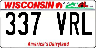 WI license plate 337VRL