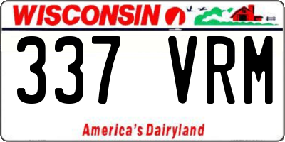 WI license plate 337VRM
