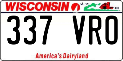 WI license plate 337VRO