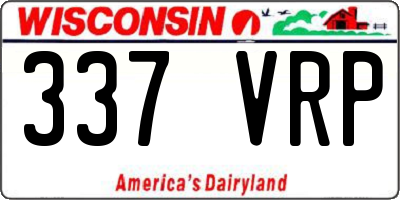 WI license plate 337VRP