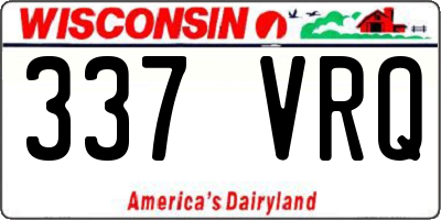 WI license plate 337VRQ