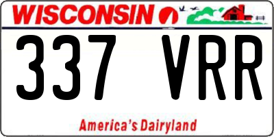 WI license plate 337VRR