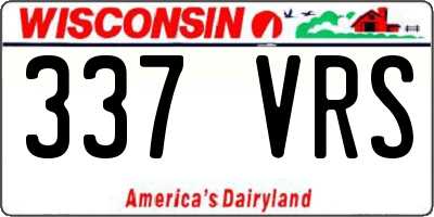 WI license plate 337VRS