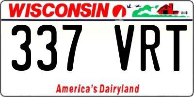 WI license plate 337VRT