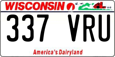 WI license plate 337VRU