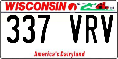 WI license plate 337VRV