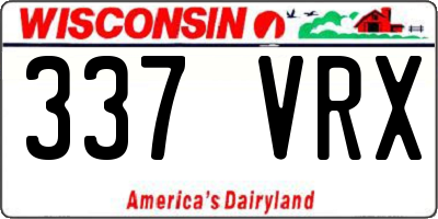 WI license plate 337VRX