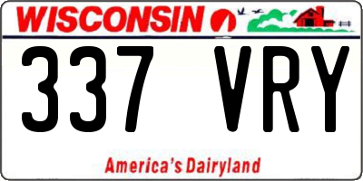 WI license plate 337VRY