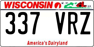 WI license plate 337VRZ