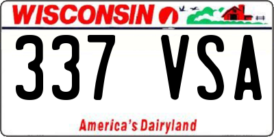 WI license plate 337VSA