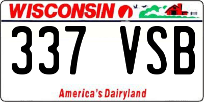 WI license plate 337VSB
