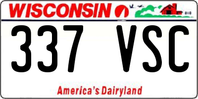 WI license plate 337VSC