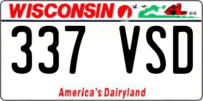 WI license plate 337VSD